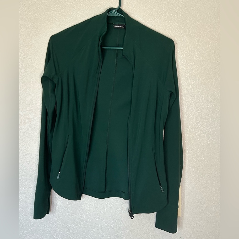 Athleta Salutation Full Zip Jacket Stretch Green … - image 3